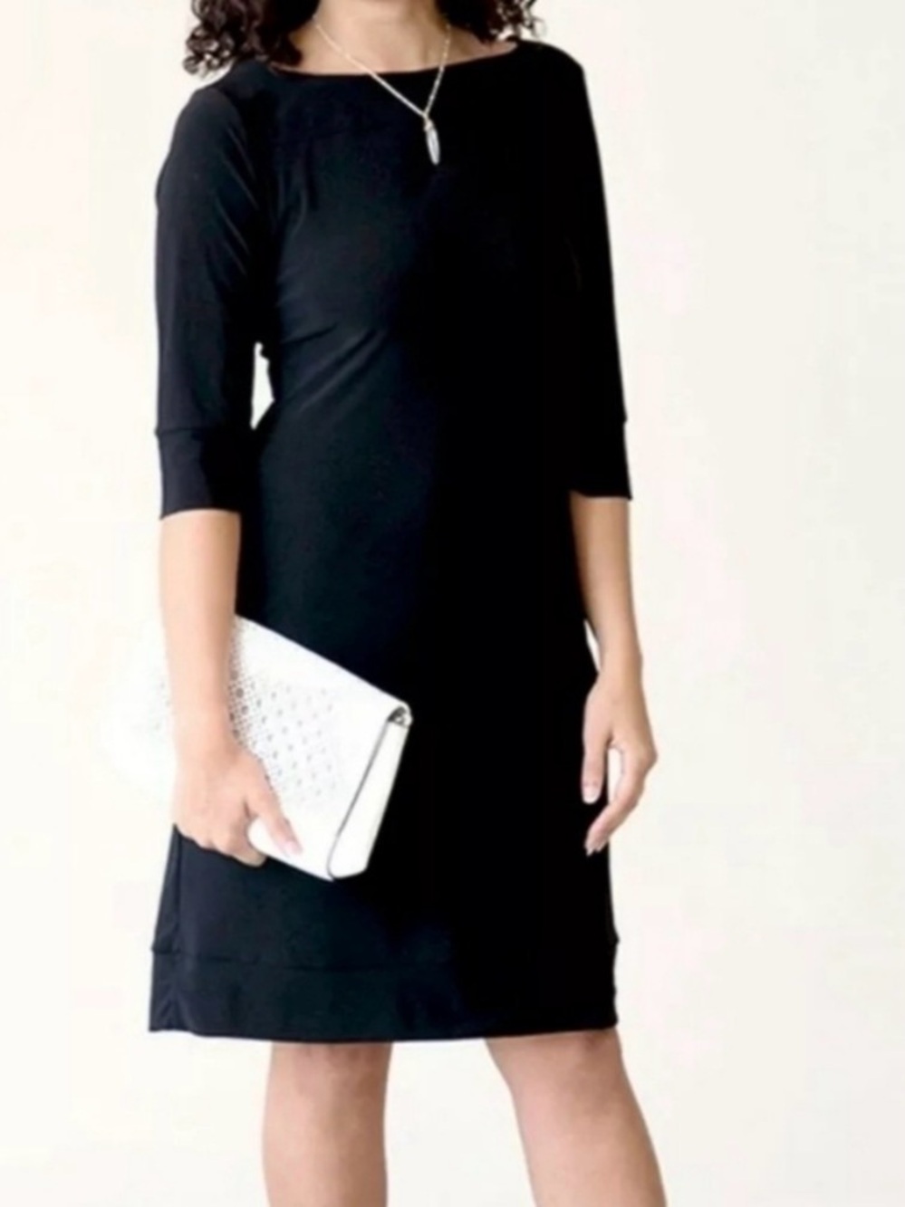 Audrey Whitnore Sutton Black Black Boatneck Sheath Dress XL NWT